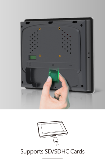 HMI display supporting SD and SDHC card data storage