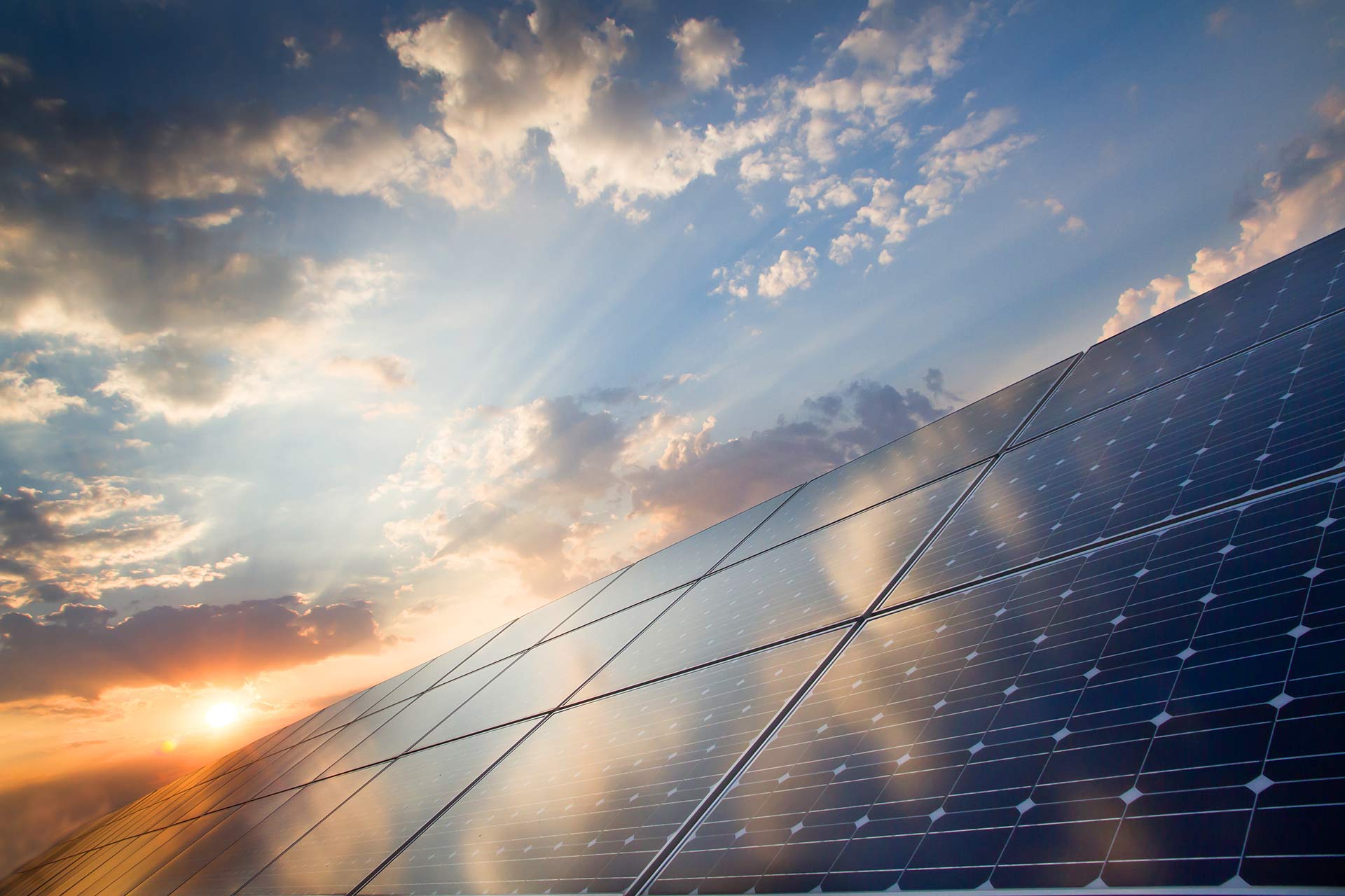 Solar photovoltaic power plant producing green electricity