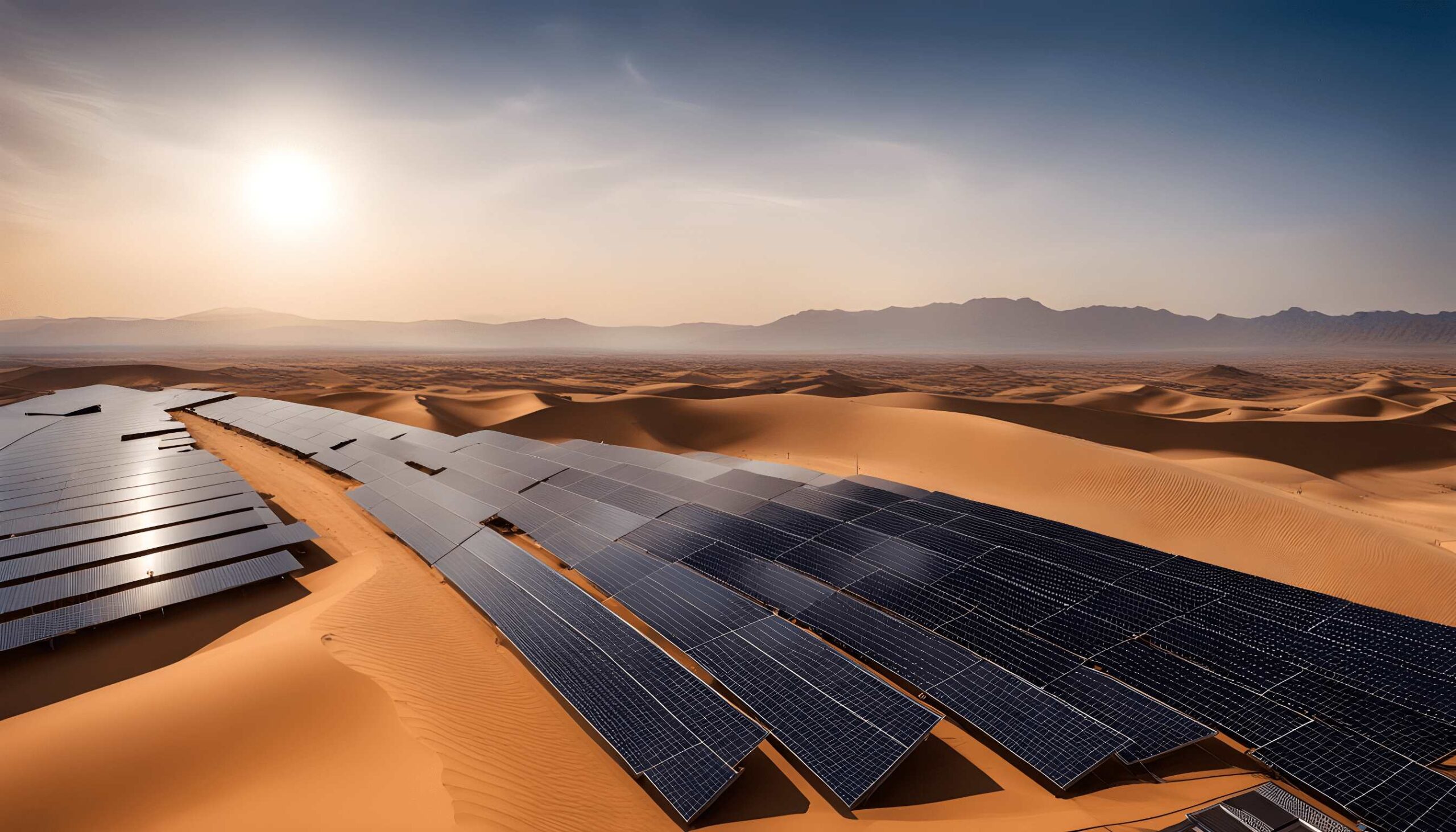Large-scale desert solar photovoltaic farm