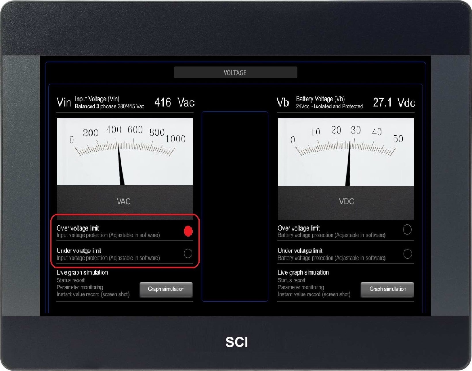 Operator touchscreen for real-time charger adjustment