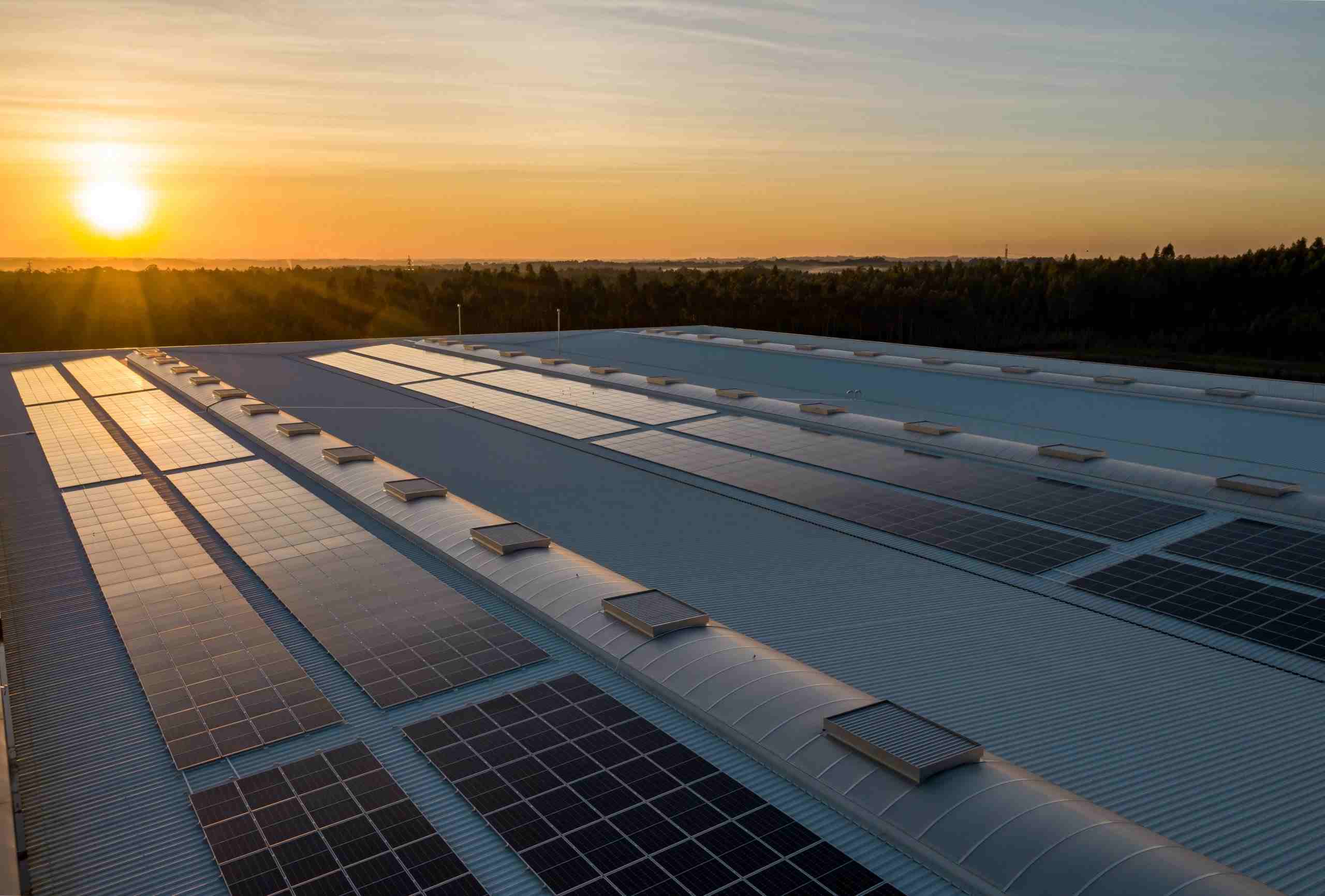 Rooftop commercial solar panels